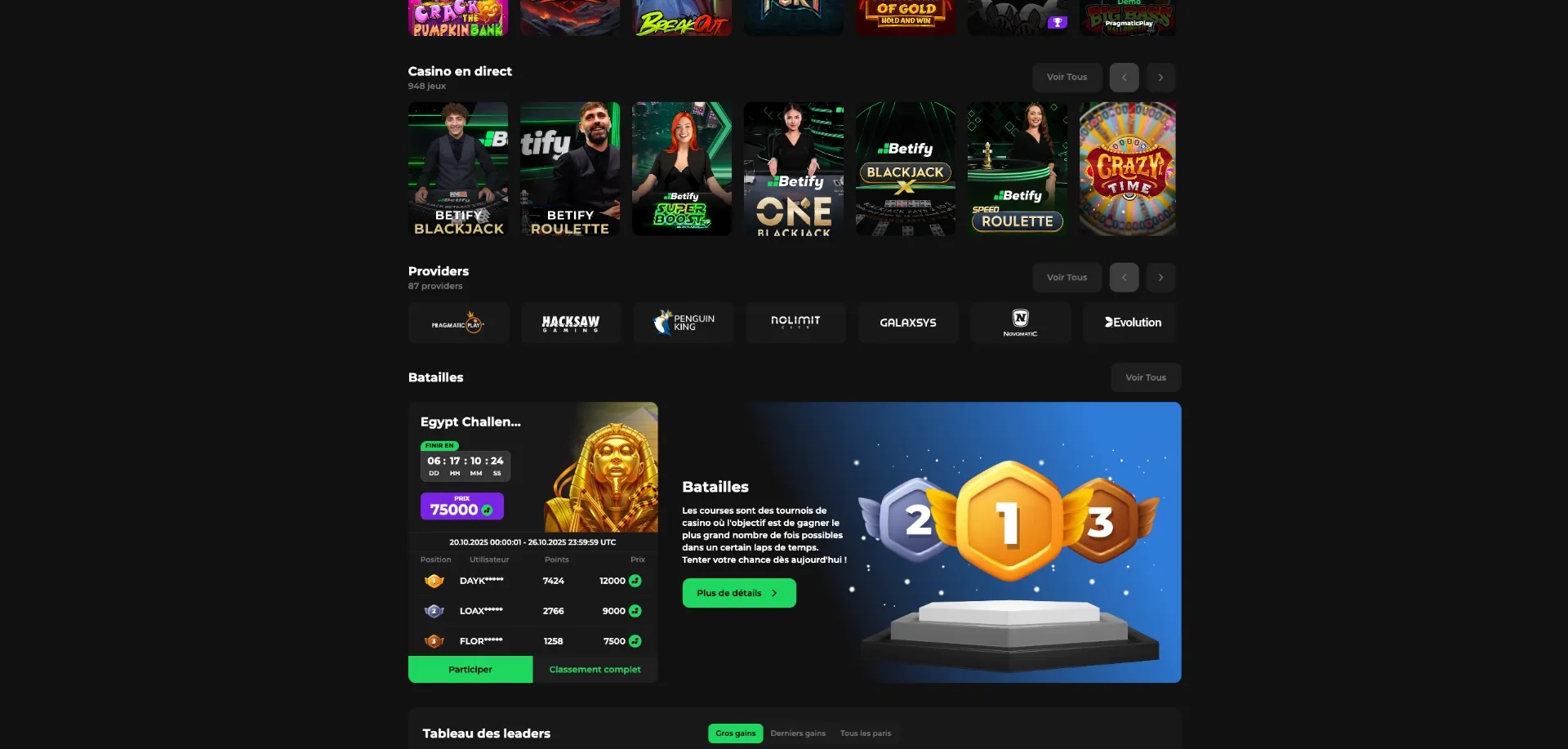 les jeux du casino betify